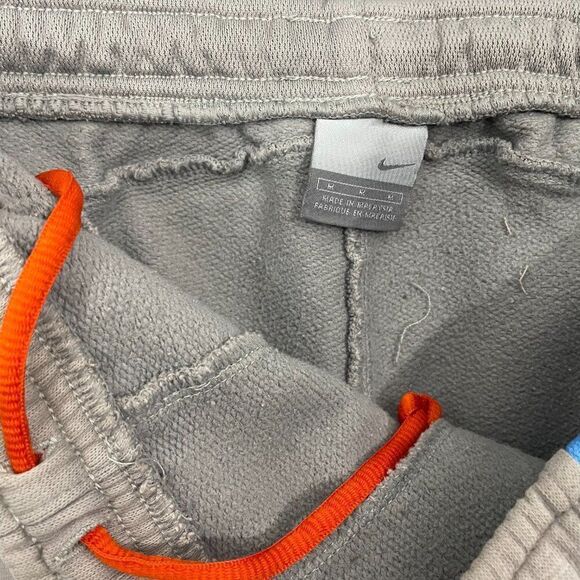 VTG Nike Shorts Men M Gray Blue Athletic Pull On Fleece Y2K - Picture 6 of 14